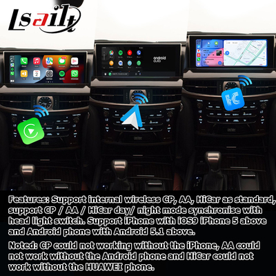 Lexus LX570 LX450d Interfaz de vídeo para Android soporte para carplay Android auto Qualcomm 8+128GB Android 11