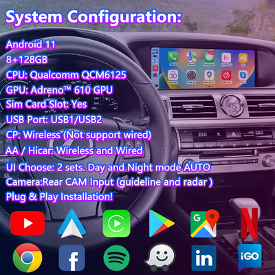 Lsailt 8+128GB Android Multimedia Carplay Interface Box para el Lexus LS LS600h LS460 2012-2017