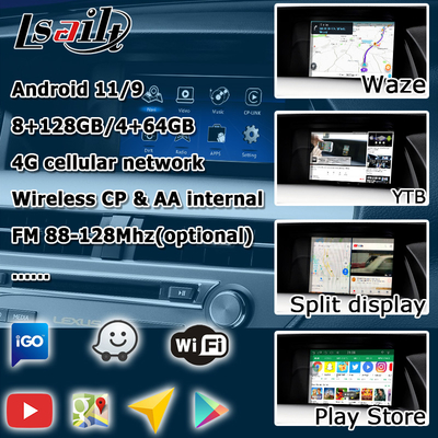 10.25 pulgadas Lexus Android pantalla con Carplay Android Auto Lsailt para RX350 RX450h