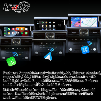 10.25 pulgadas Android 8+128 Carplay Android Actualización automática de la pantalla HDMI Para Lexus IS200t IS350 IS300