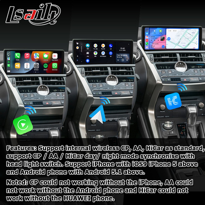 Lexus NX200t 10.25 Actualización de pantalla táctil Procesador Hexa Android Auto Carplay inalámbrico