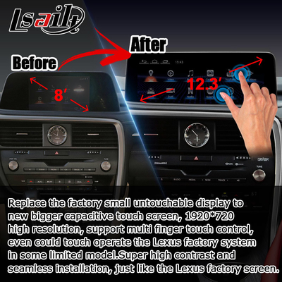 HD 12.3 pulgadas actualización de la pantalla de Android para Lexus RX350 RX450h Lsailt Android Auto Carplay