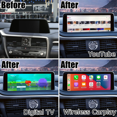 HD 12.3 pulgadas actualización de la pantalla de Android para Lexus RX350 RX450h Lsailt Android Auto Carplay