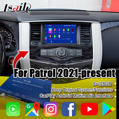 Lsailt 8G Interfaz multimedia Android para Nissan Patrol 2020-2023 Google Map, CarPlay, caja de navegación Android, YouTube