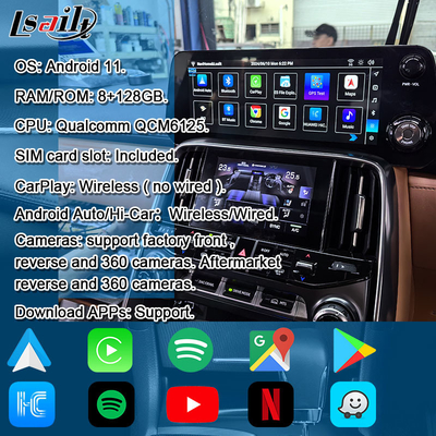 Interfaz de vídeo Android de Lsailt Qualcomm para Lexus LX600 LX500d RX ES NX 2021- Soporte para YouTube, NetFlix, CarPlay inalámbrico