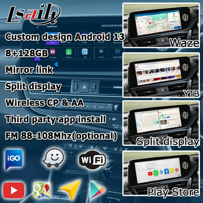 Lexus ES300h ES350 ES250 2023 Interfaz multimedia Android 13 basada en Qualcomm 6125