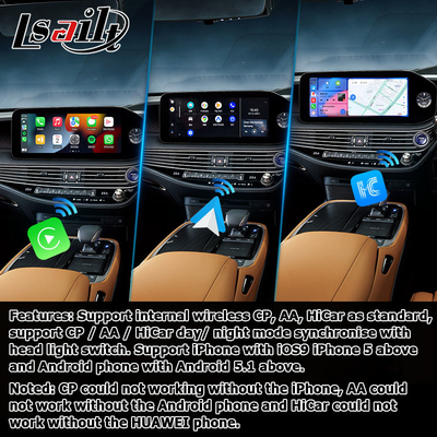 Lexus LS500h LS500 LS350 2022 Interfaz de video Android 13 8+128GB basada en Qualcomm