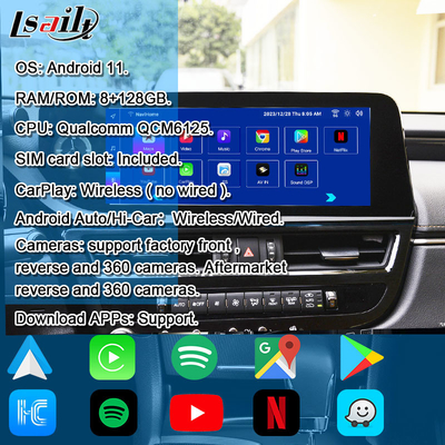 Interfaz de vídeo multimedia Android para RX350h RX500H 2023-2024 NX LX GX ES Incluye NetFlix, YouTube, ranura para tarjetas SIM