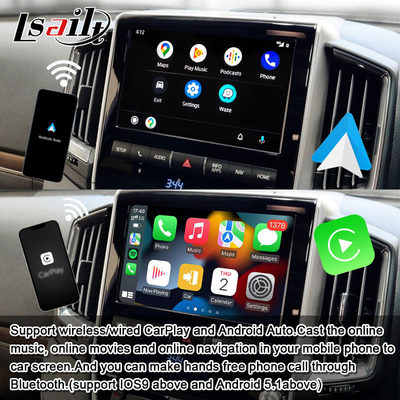 8+128GB Qualcomm Android Interfaz de vídeo multimedia para Land Cruiser 2013-2021 LC200, VX_R, GX_R con CarPlay inalámbrico