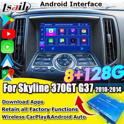 Interfaz multimedia de Nissan para 370GT, Skyline, Infiniti G37, Q40, Q60 Apoyo a YouTube, CarPlay, pantalla de reposacabezas