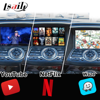 Interfaz multimedia de Nissan para 370GT, Skyline, Infiniti G37, Q40, Q60 Apoyo a YouTube, CarPlay, pantalla de reposacabezas