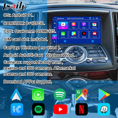 Interfaz multimedia de Nissan para 370GT, Skyline, Infiniti G37, Q40, Q60 Apoyo a YouTube, CarPlay, pantalla de reposacabezas