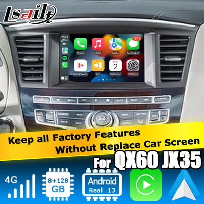 Interfaz Android 13 Carplay Caja Yandex Navi Para el sistema Infiniti QX60 / JX35 Qualcomm 8+128