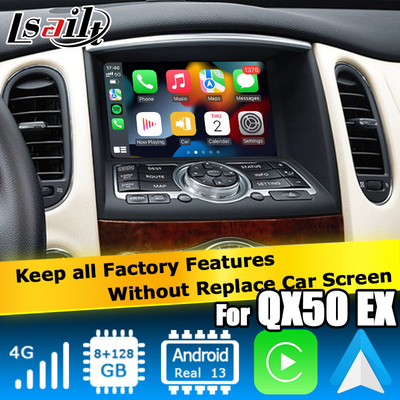 Infiniti QX50 / EX EX35 EX37 Coche android 13 Cuadro de interfaz del sistema con carplay Android auto Display Lsailt