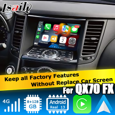 Android 13 Interfaz de video de navegación de automóviles soporte Waze / Youtube para Infiniti QX70 / FX50 FX35 FX37