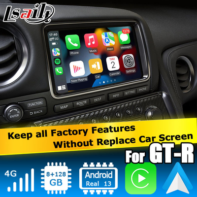 Android 13 8+128 Navegación carplay inalámbrico y interfaz de video automática para Nissan GT-R GTR R35