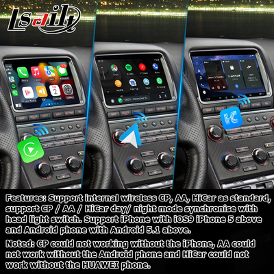 Android 13 8+128 Navegación carplay inalámbrico y interfaz de video automática para Nissan GT-R GTR R35