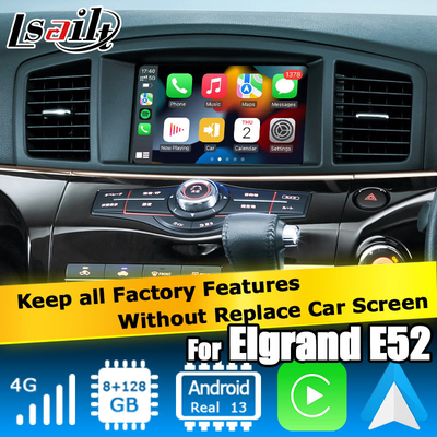 Nissan Elgrand Quest E52 Android 13 interfaz de vídeo Box carplay módulo automático de Android 8+128