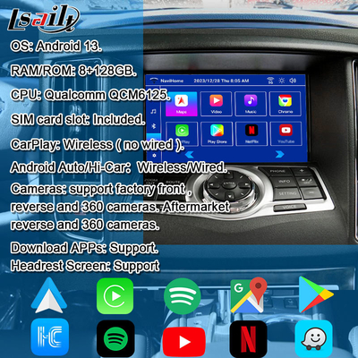 Interfaz de vídeo de CarPlay y Android para Nissan Maxima 09-15 Infiniti G37 con Google, YouTube y NetFlix