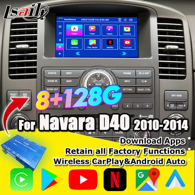 Lsailt Android 13 Interfaz de entretenimiento inteligente para Nissan Navara D40, Pathfinder R51 con CarPlay inalámbrico, NetFlix
