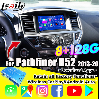 Interfaz multimedia de Nissan 8G Android 13 Interfaz de información y entretenimiento para Pathfinder R52 2013-2020 Armada Patrol con CarPlay