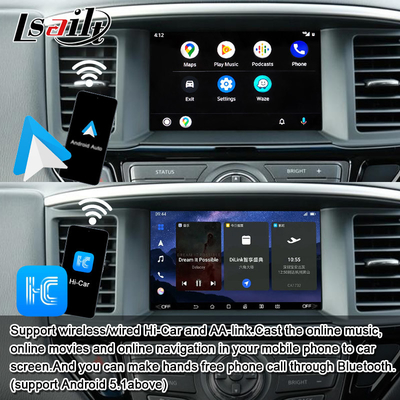 Interfaz multimedia de Nissan 8G Android 13 Interfaz de información y entretenimiento para Pathfinder R52 2013-2020 Armada Patrol con CarPlay