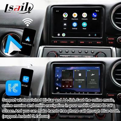 Interfaz CarPlay inalámbrica/Módulo de infoentretenimiento Android para GT-R GTR R35 2008-2010 Modelo JDM Incluido NetFlix, YouTbe