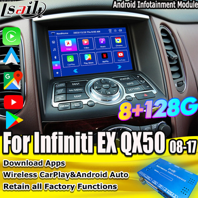 Lsailt 8G Modulo de infoentretenimiento Android para Infiniti EX QX50 2008-2017 Incluye CarPlay inalámbrico, YouTube, NetFlix