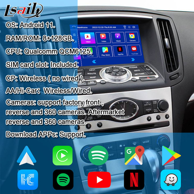 Modulo de infoentretenimiento Android 8G para Infiniti G35 G37 Q60 Q40 2008-2016 Incluye YouTube, Google Play por Lsailt