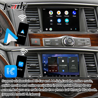 Modulo de infoentretenimiento Android 8G para Infiniti QX80 QX56 Nissan Patrol 20100-2021 Interfaz inalámbrica de CarPlay, YouTube