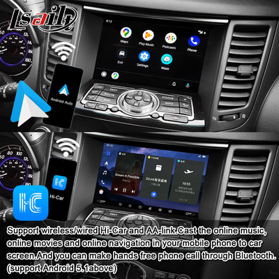Lsailt 8G Interfaz multimedia Android para Infiniti QX70 FX35 FX37 2008-2017 CarPlay inalámbrico integrado, Android Auto