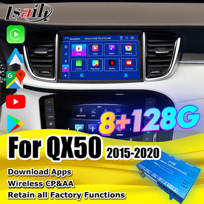 8+128G Box de navegación Android Módulo de infoentretenimiento para Infiniti QX50 2018-2020 EX QX80 con CarPlay inalámbrico, Interfaz Android