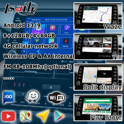 El interfaz video del interfaz video carplay auto de Android de 8 pulgadas para el avalon de toyota toca el presente 3 2018
