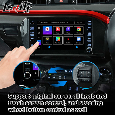 Toyota Hilux Android 13 interfaz de vídeo multimedia carplay inalámbrico y Android auto touch 3