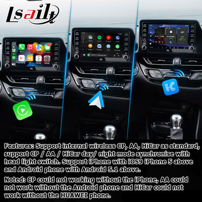 Interfaz multimedia Android 13 para Toyota C-HR CHR con Android Auto y CarPlay
