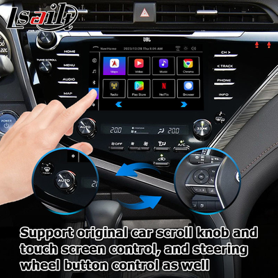 Interfaz video auto Toyota Camry Bluetooth Wifi USB de Carplay Android de la pantalla táctil