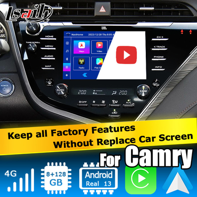 Interfaz video auto Toyota Camry Bluetooth Wifi USB de Carplay Android de la pantalla táctil