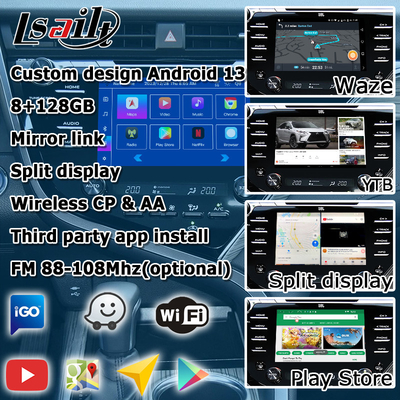 Interfaz video auto Toyota Camry Bluetooth Wifi USB de Carplay Android de la pantalla táctil