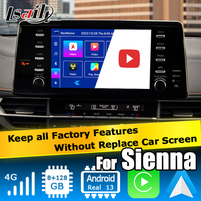 Interfaz de video multimedia de automóviles Interfaz de reproducción automática de automóviles Android Para TOYOTA Sienna