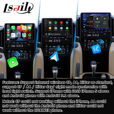 Interfaz de vídeo Android 13 para Toyota Land Cruiser LC200 GXR con vista trasera WiFi carplay android auto