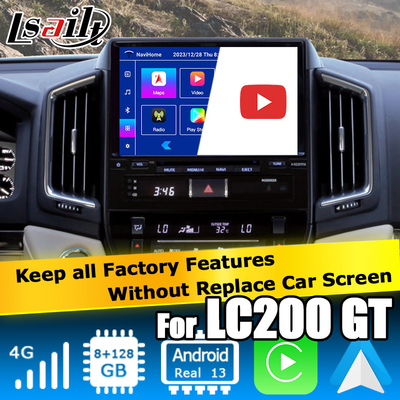 Interfaz de vídeo Android 13 para Toyota Land Cruiser LC200 GXR con vista trasera WiFi carplay android auto