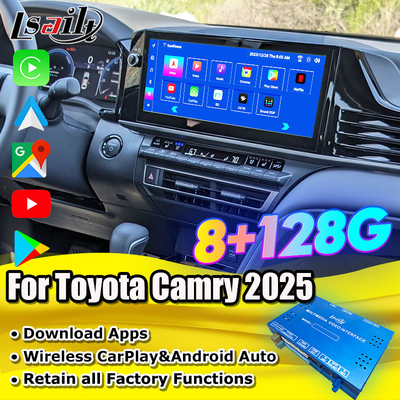 Android 13 Interfaz de vídeo multimedia para Toyota Camry 2025 Sienna RAV-4 OEM Modulo de infoentretenimiento de actualización Incluye YouTube, NetFlix, Google Play