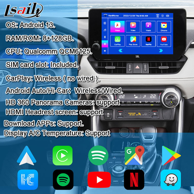 Android 13 Interfaz de infoentretenimiento Android para Toyota RAV-4 2023-Crown, Alphard, Harrier Actualización de pantalla OEM con sistema multimedia Android, YouTube