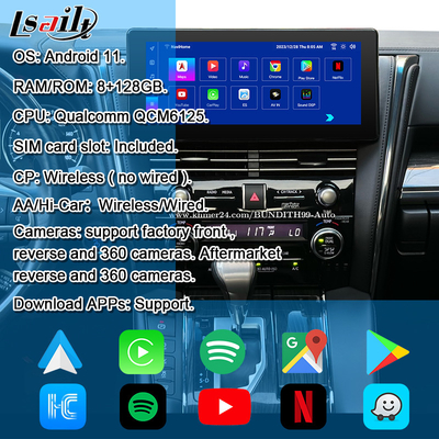 Android 13 Interfaz de vídeo Lexus Actualización de pantalla OEM para LM350 LM500H NX RX ES Kit de actualización incluido YouTube, NetFlix, CarPlay inalámbrico