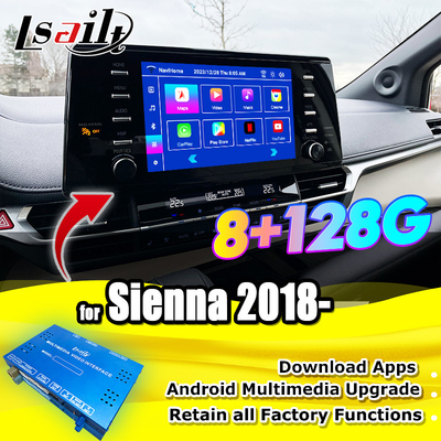 Integración OEM y retrofit Interfaz Android para Toyota Sienna 2018-2021 Camry, RAV-4 Soporte multimedia en el automóvil YouTube, NetFlix, cámara de 360 grados