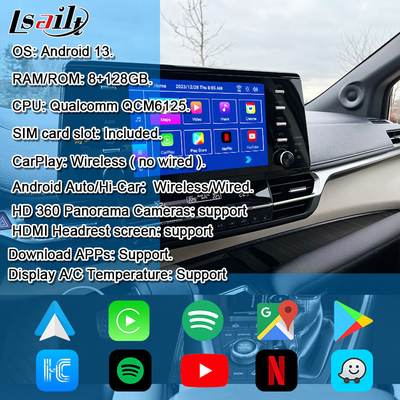 Integración OEM y retrofit Interfaz Android para Toyota Sienna 2018-2021 Camry, RAV-4 Soporte multimedia en el automóvil YouTube, NetFlix, cámara de 360 grados