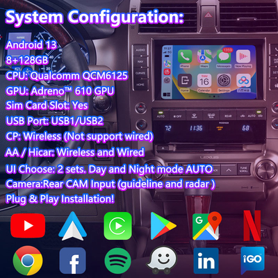 Interfaz de video multimedia Android Lsailt para Lexus GX 460 GX460 2013-2021