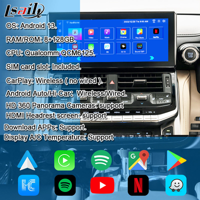 Lsailt OEM Modulo de actualización de Android para Land Cruiser 300 2022-Presente Integración de interfaz de Android YouTube, Waze, Play Store