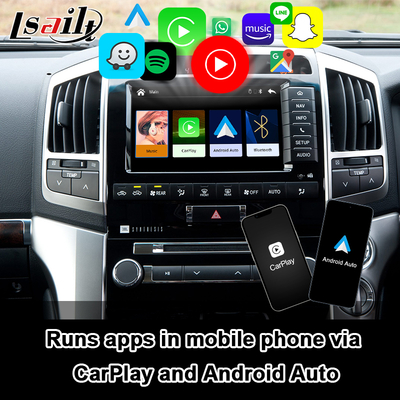 Interfaz Plug and Play Apple CarPlay para Land Cruiser 200 2013-2021 Multi-idioma, Cámara 360, Soporte de Cámara de Marcha Atrás