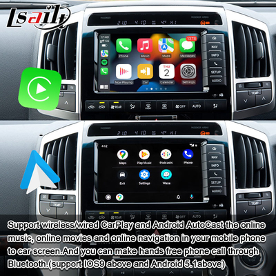 Interfaz Plug and Play Apple CarPlay para Land Cruiser 200 2013-2021 Multi-idioma, Cámara 360, Soporte de Cámara de Marcha Atrás